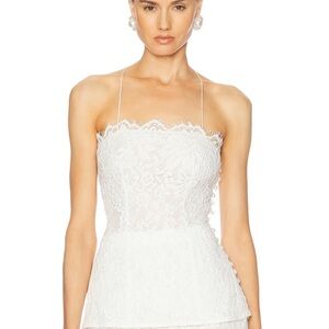 Helsa The forever Audrey lace camisole in white (M)